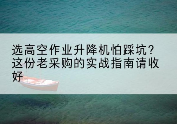 石台高空作业升降机厂家推荐-选高空作业升降机怕踩坑？这份老采购的实战指南请收好